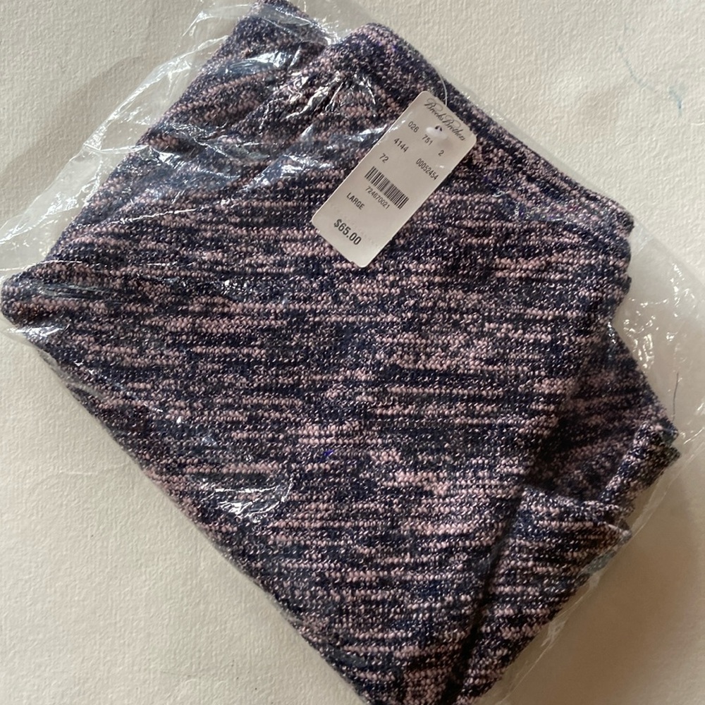 NWT Brooks Brothers Girls Size L pink and blue tweed skirt, on bias, in bag